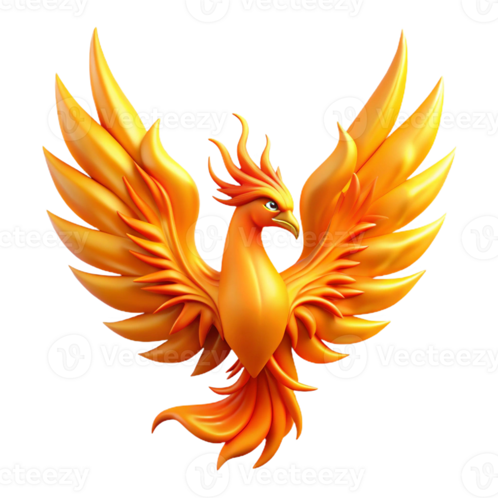 elegant minimalist A Majestic Phoenix Rising from Flames In premium png
