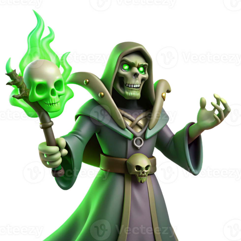 dramatic rustic A Powerful Lich Casting a Spell of Necroma high quality png