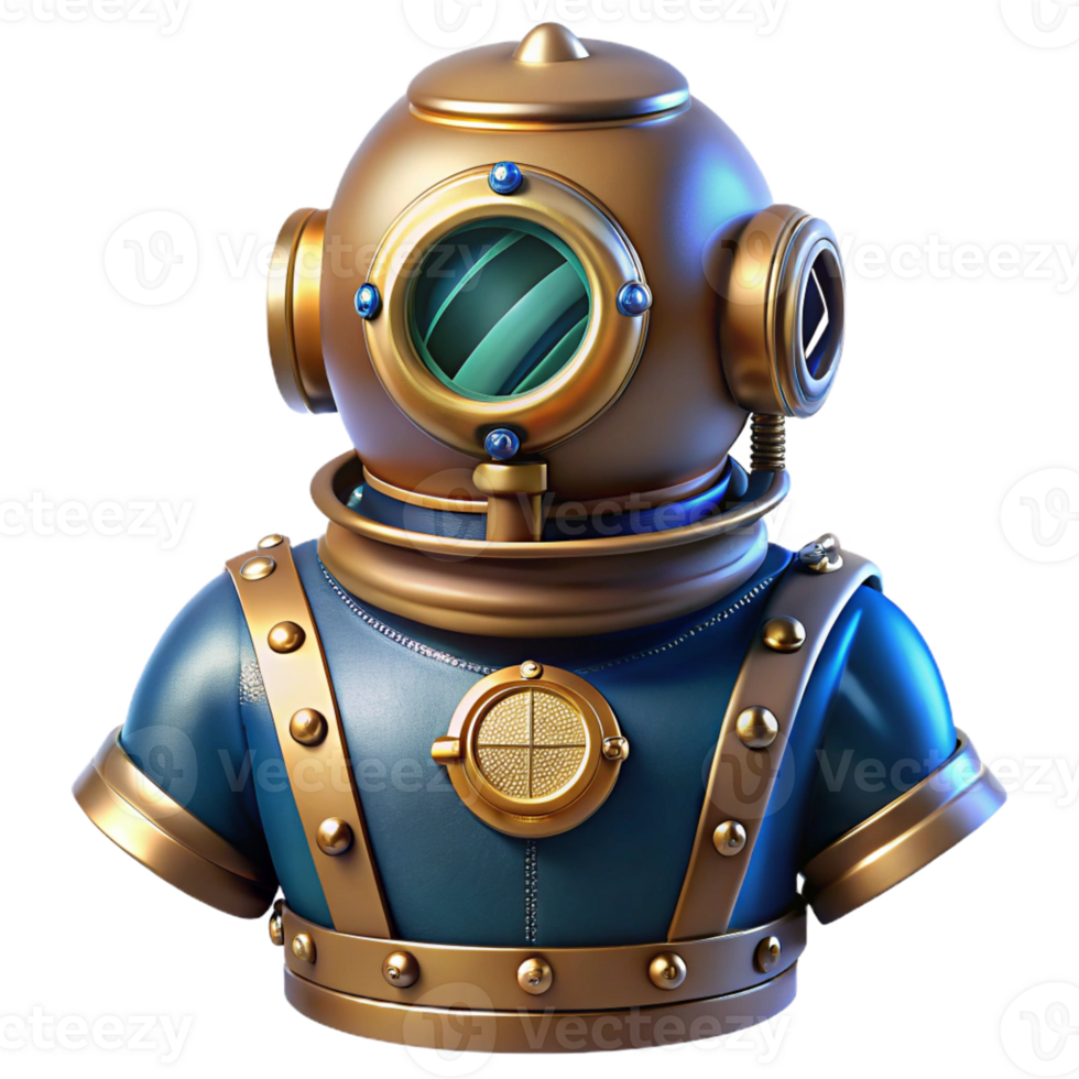 magnificent modern A Steampunk Diving Suit Brass Helmet And detailed png