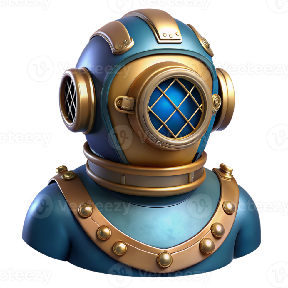stunning abstract A Steampunk Diving Suit Brass Helmet And exclusive png