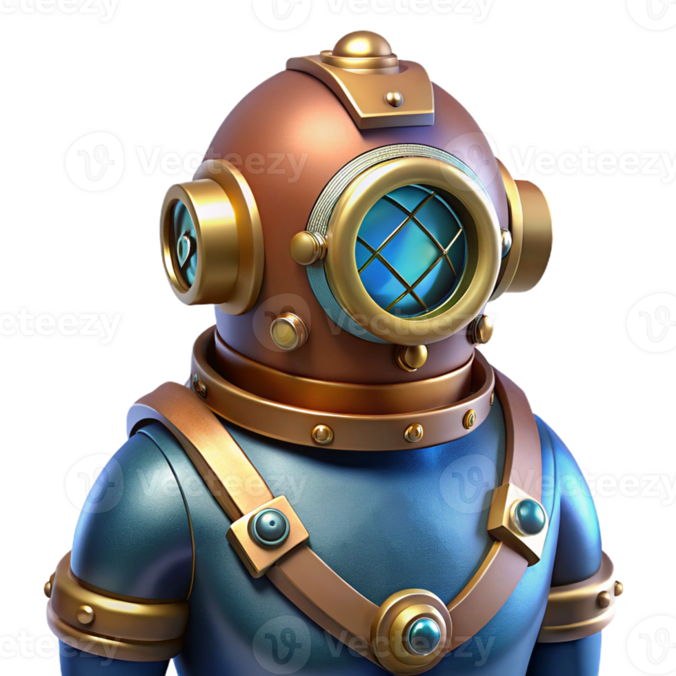 impressive creative A Steampunk Diving Suit Brass Helmet And high resolution png