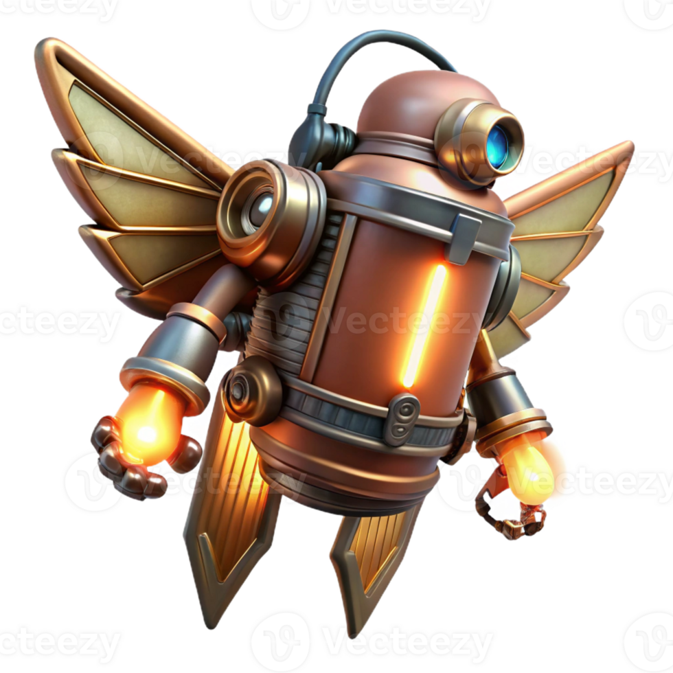magnificent minimalist A Steampunk Jetpack with Copper Wings And genuine png