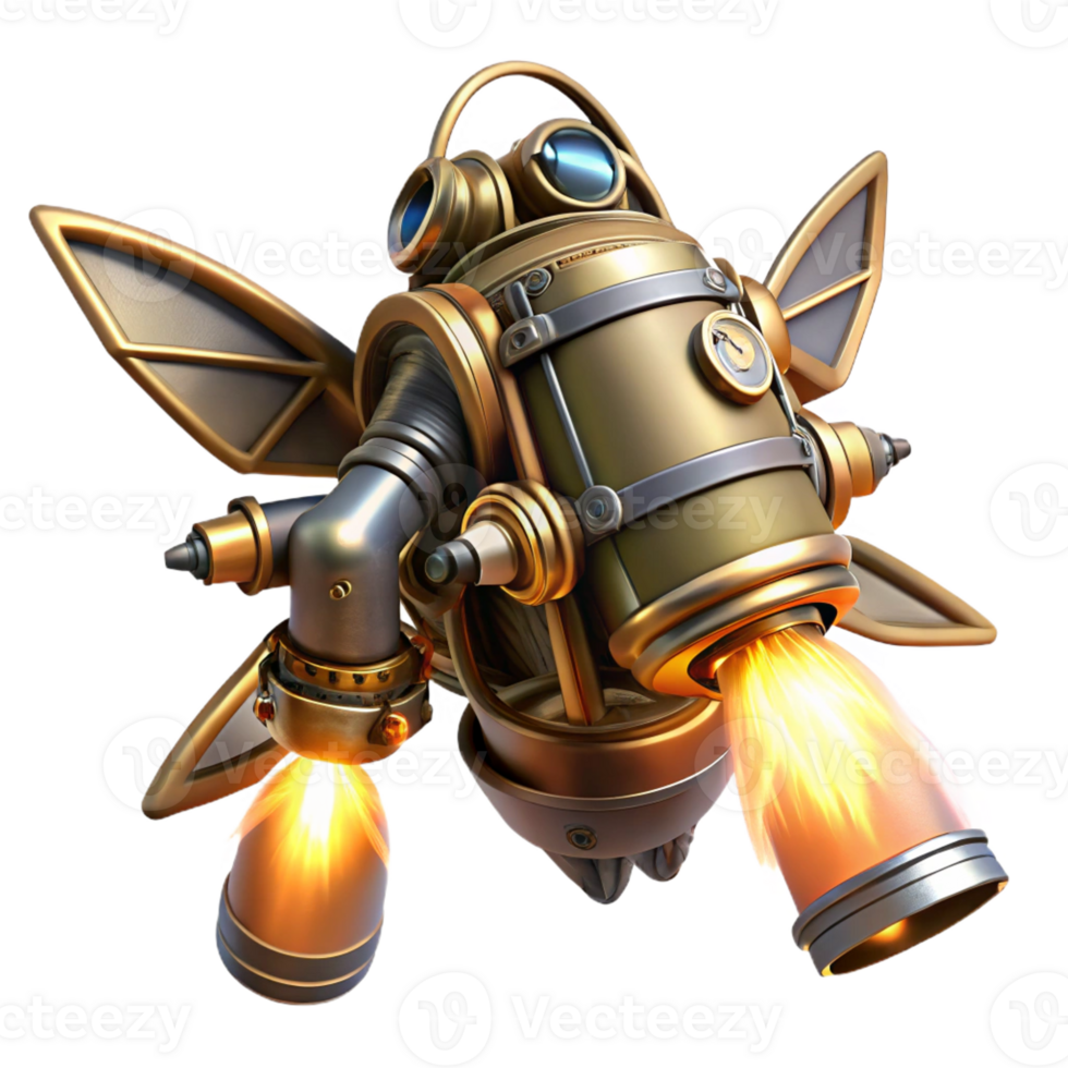 beautiful traditional A Steampunk Jetpack with Copper Wings And authentic png