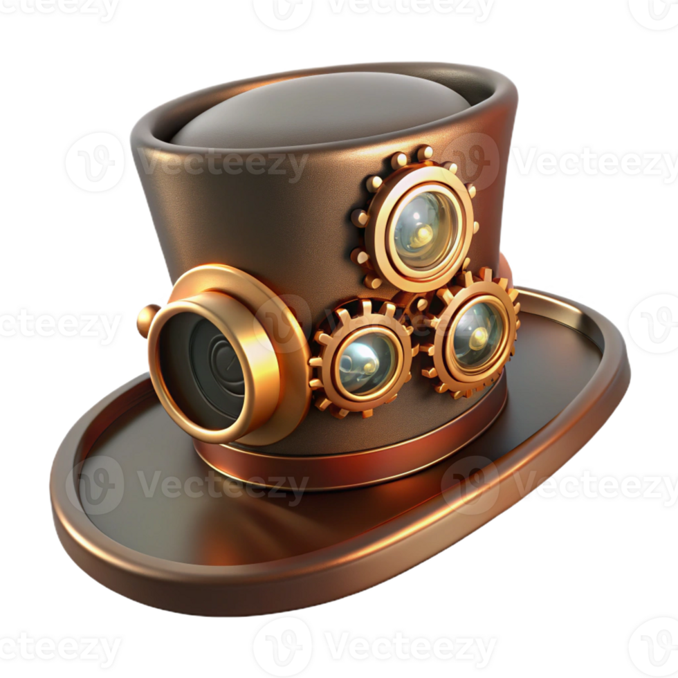 elegant traditional A Steampunk Hat with Intricate Gears A high resolution png
