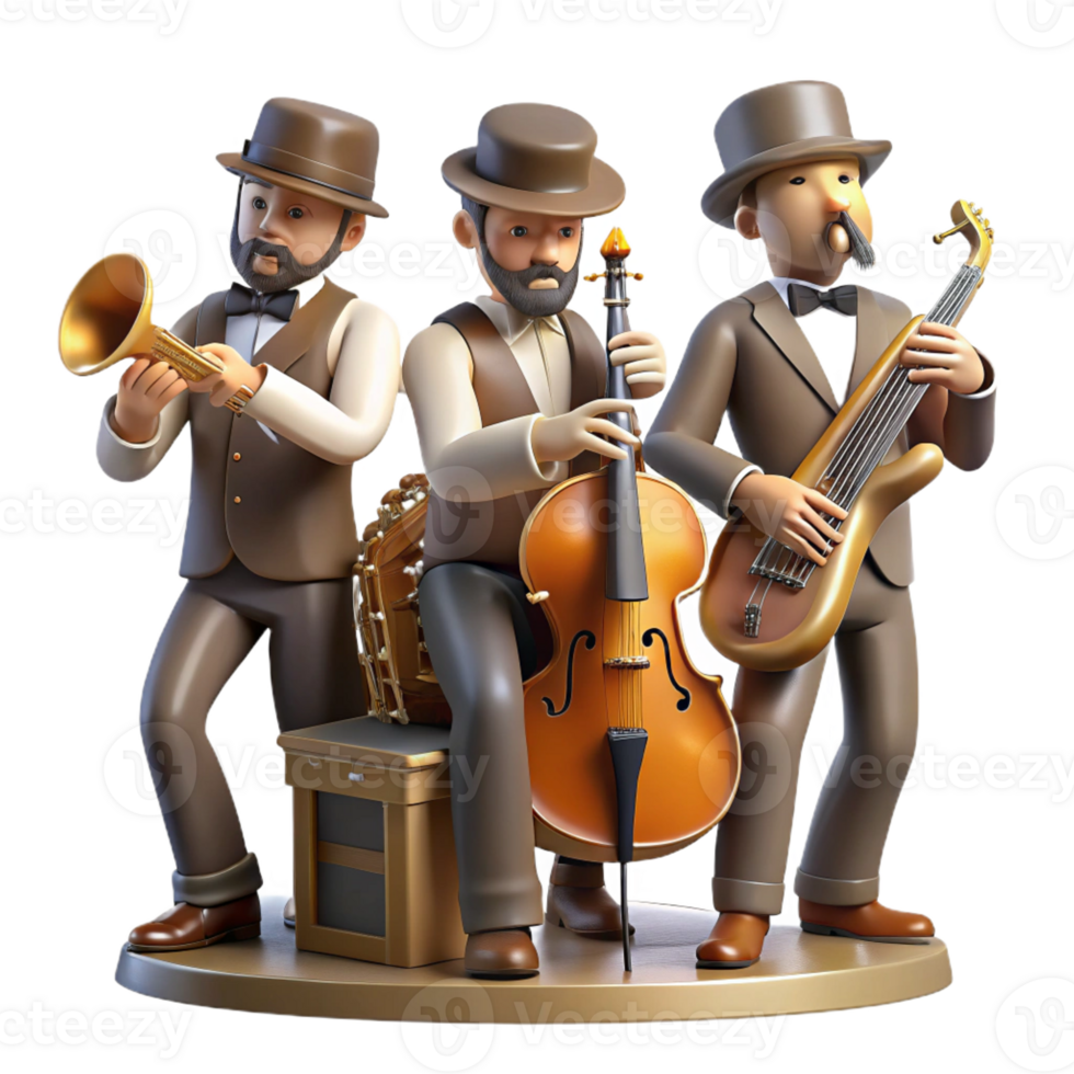 extraordinary minimalist A Group of Steampunk Musicians Playing Unus genuine png