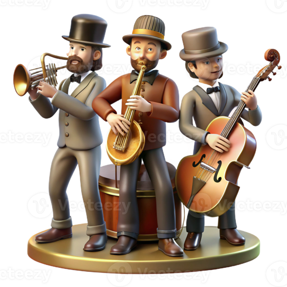 wonderful abstract A Group of Steampunk Musicians Playing Unus professional png