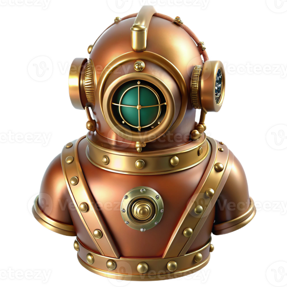elegant traditional A Detailed Steampunk Diving Suit Polished genuine png