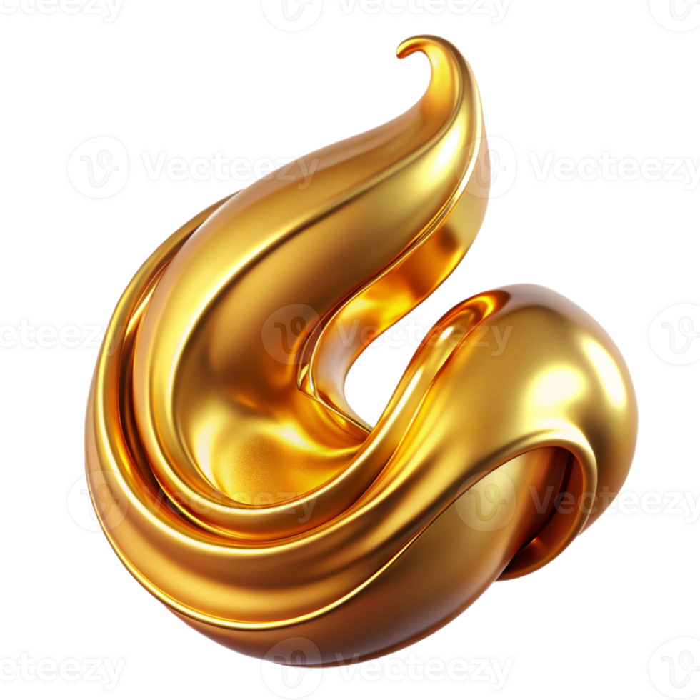 dramatic minimalist Molten Gold Flowing and Swirling with a L original png