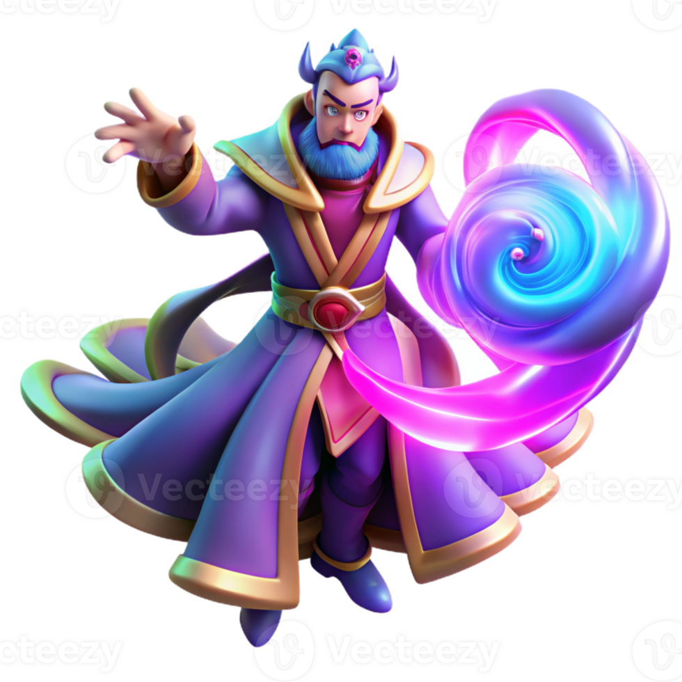 serene vintage A Powerful Sorcerer Summoning a Swirling high quality png