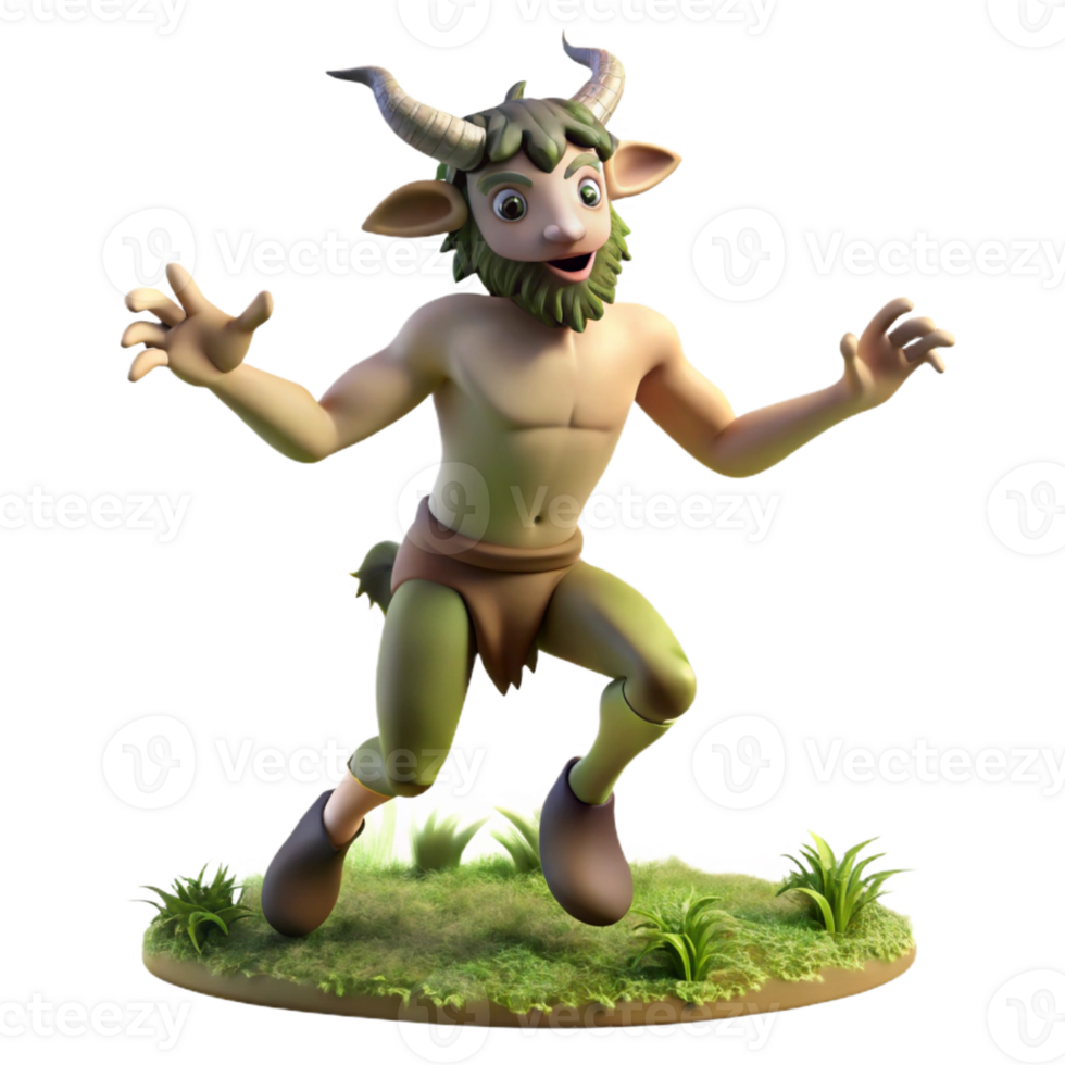 elegant contemporary Satyr Dancing in Forest Glade exclusive png