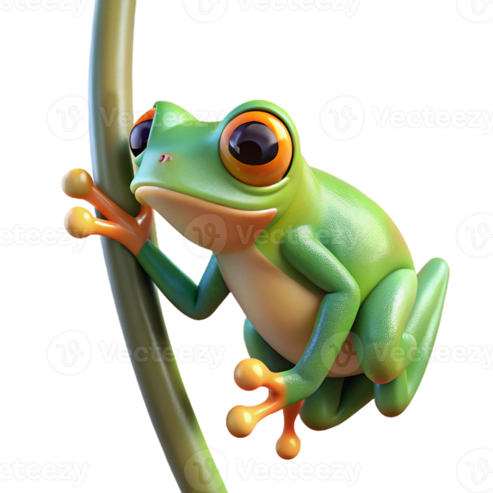 elegant traditional A Tiny Brightly Colored Tree Frog Clingin original png