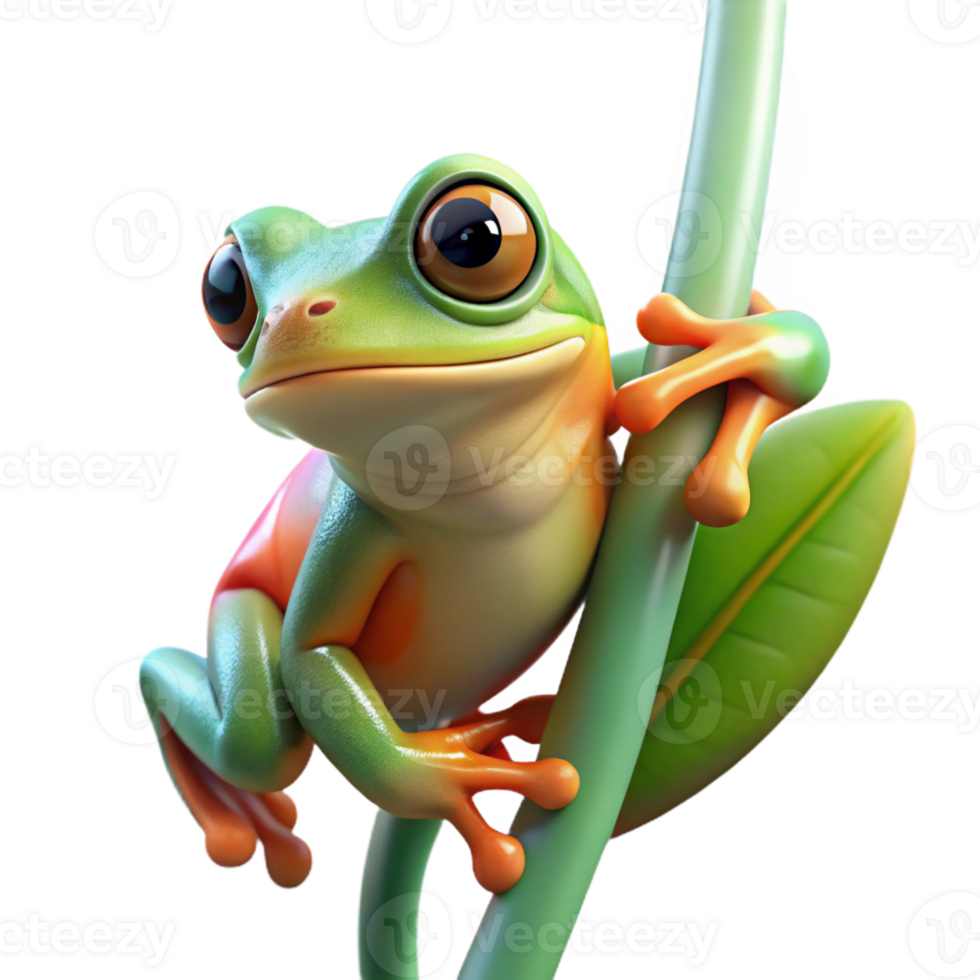 beautiful minimalist A Tiny Brightly Colored Tree Frog Clingin premium png