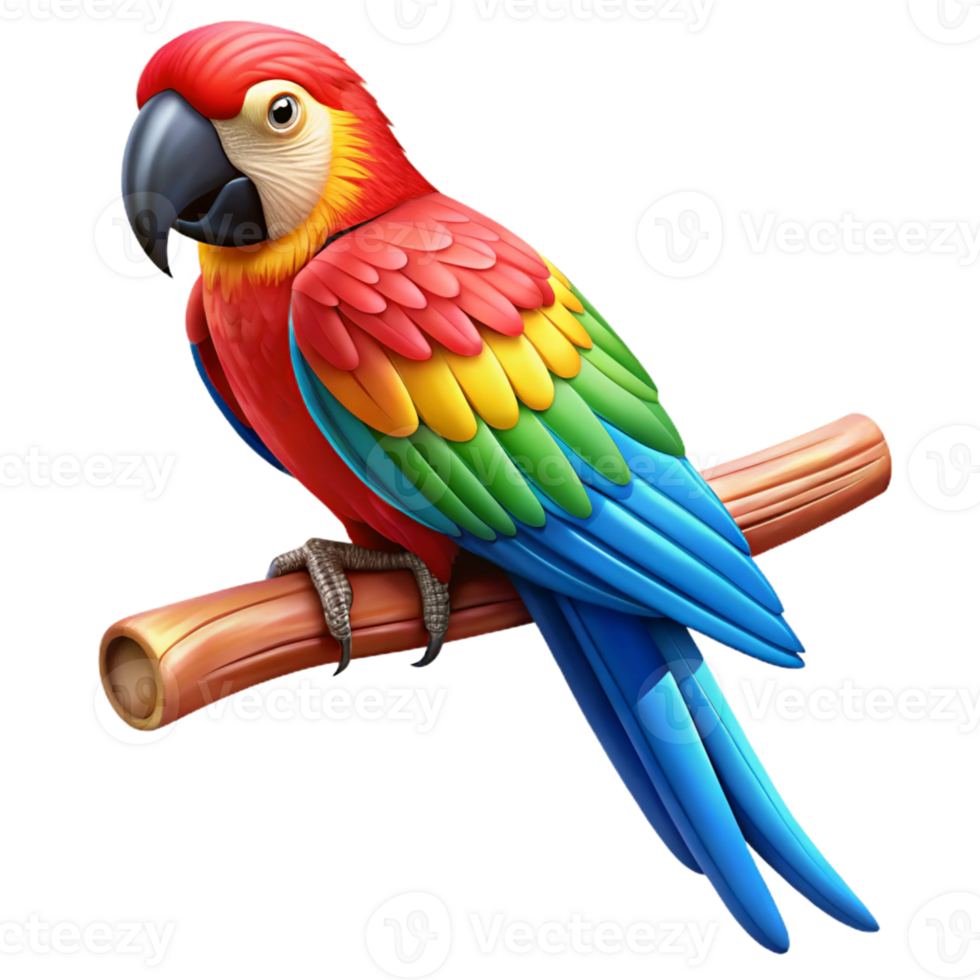 beautiful minimalist A Colorful Macaw Perched on a Branch in A exclusive png