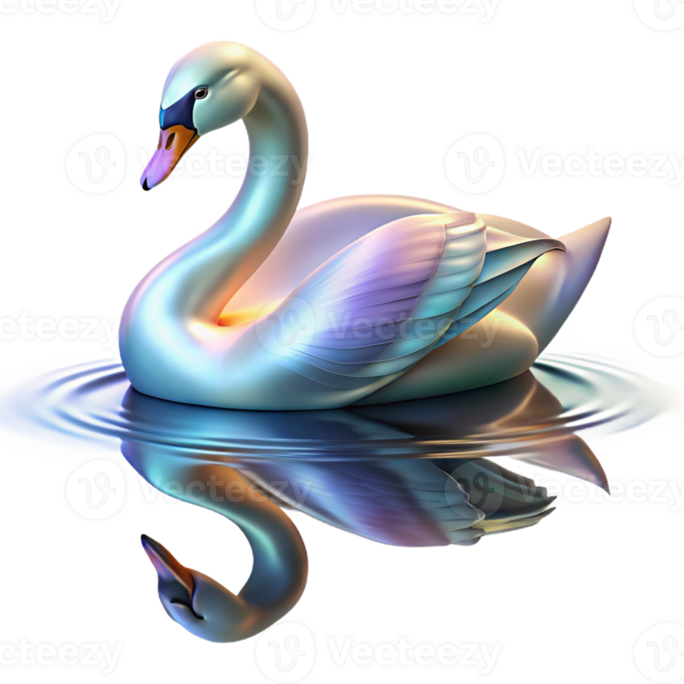 wonderful artistic A Graceful Swan Gliding Across a Calm Lake png