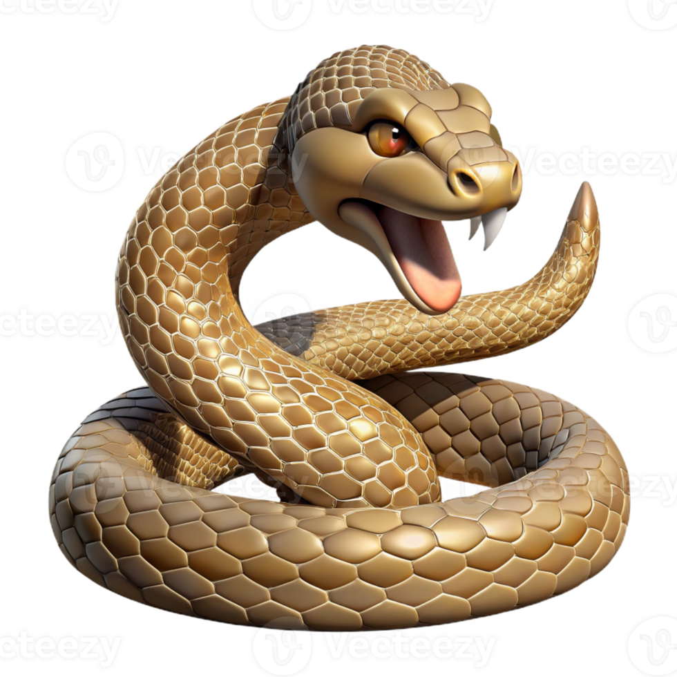 wonderful rustic A Coiled Rattlesnake Ready to Strike Deser detailed png