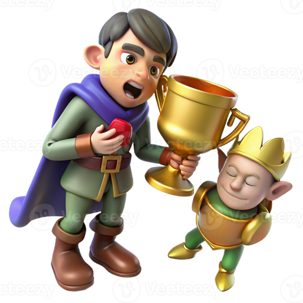 beautiful abstract A Mischievous Imp Stealing a Golden Chalice genuine png