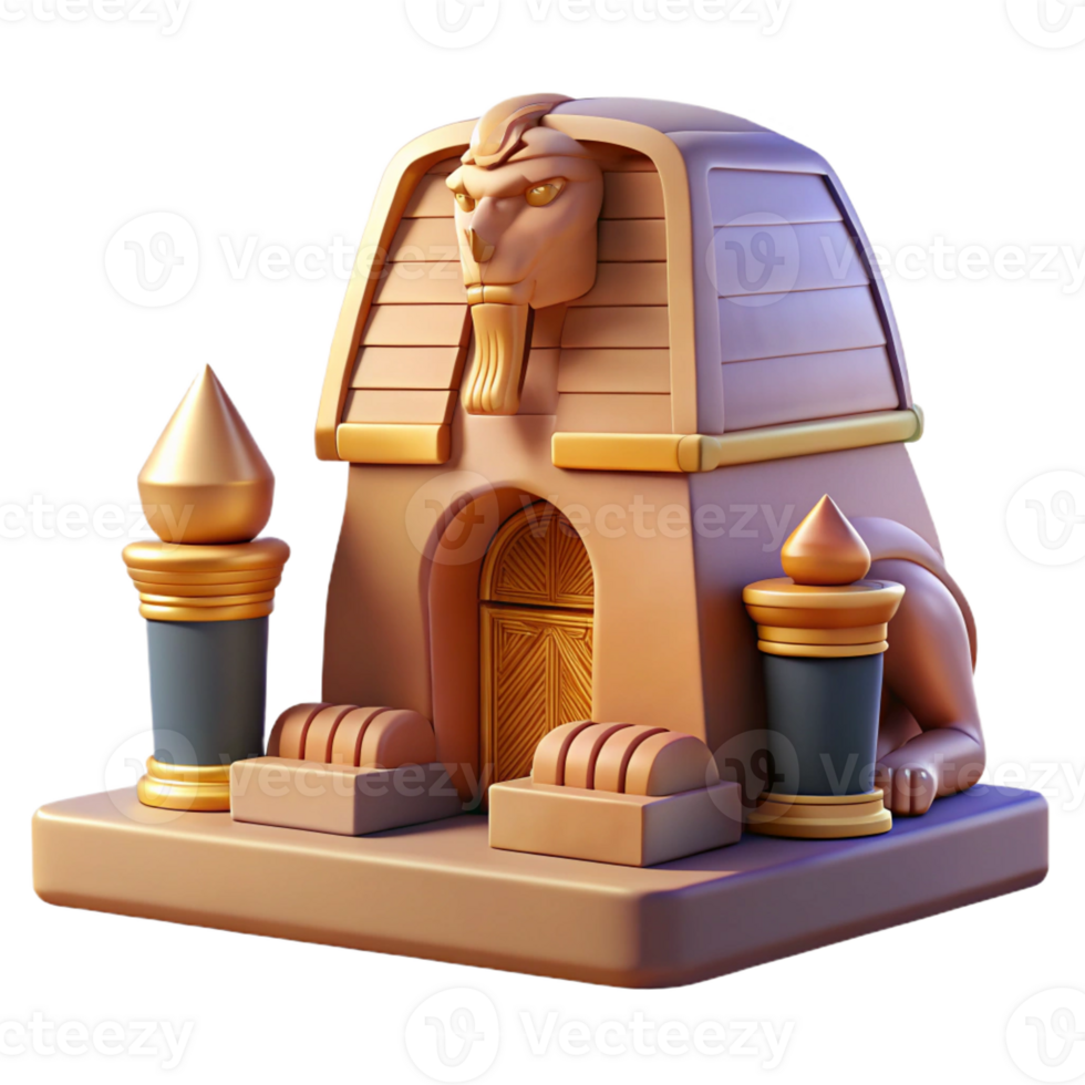 vibrant vintage A Mysterious Sphinx Guarding an Ancient Tom original png