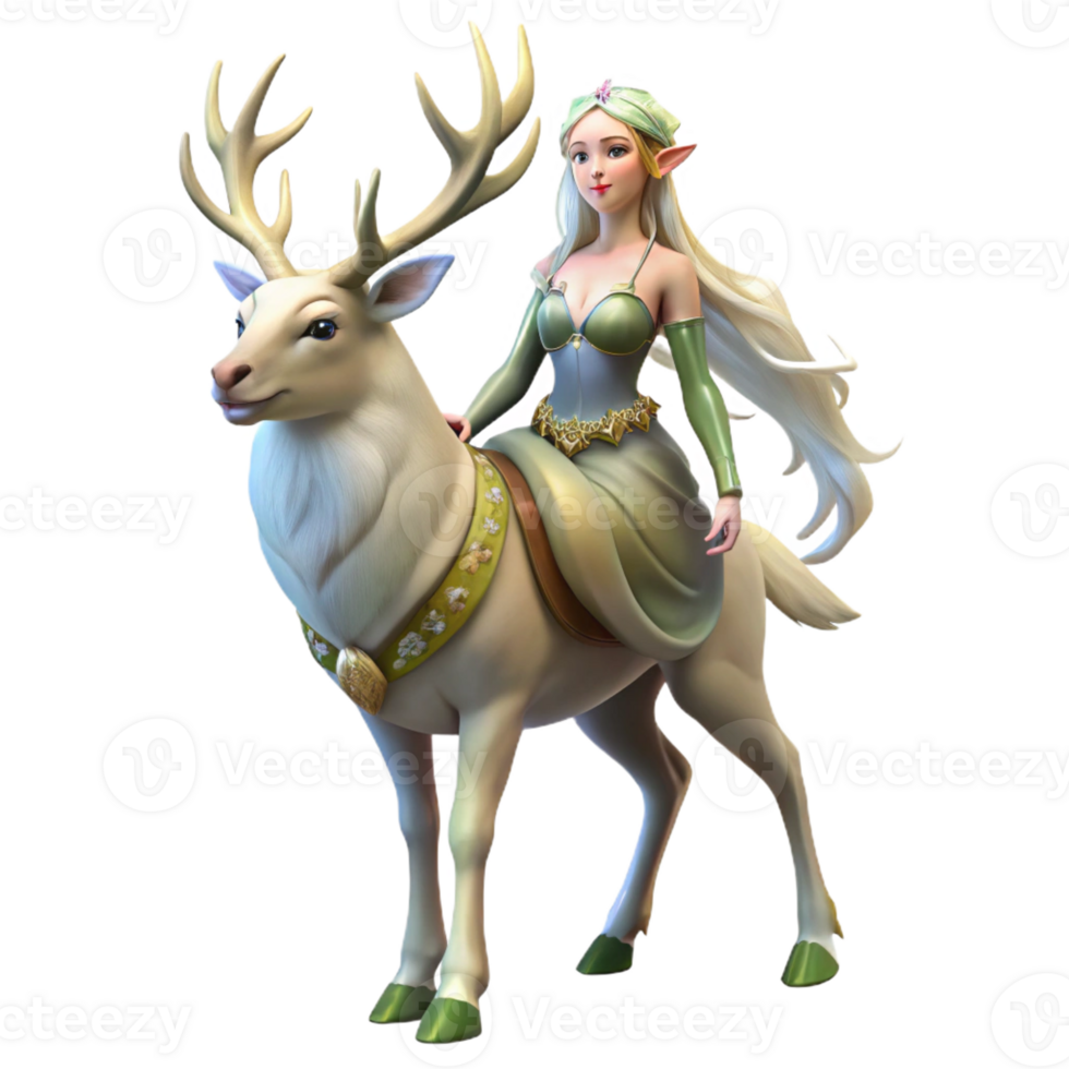 wonderful creative A Elf Princess Riding a Majesti exclusive png