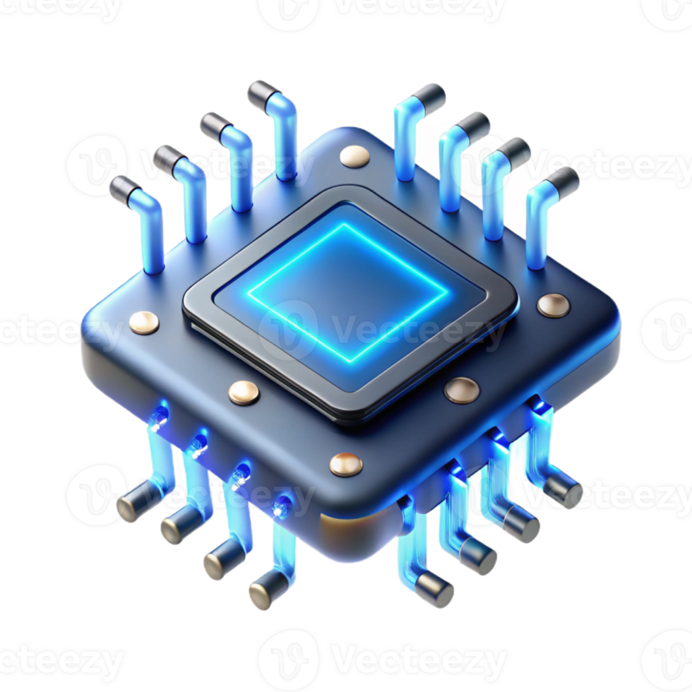 serene minimalist A Single Microchip Magnified Thousands Of detailed png