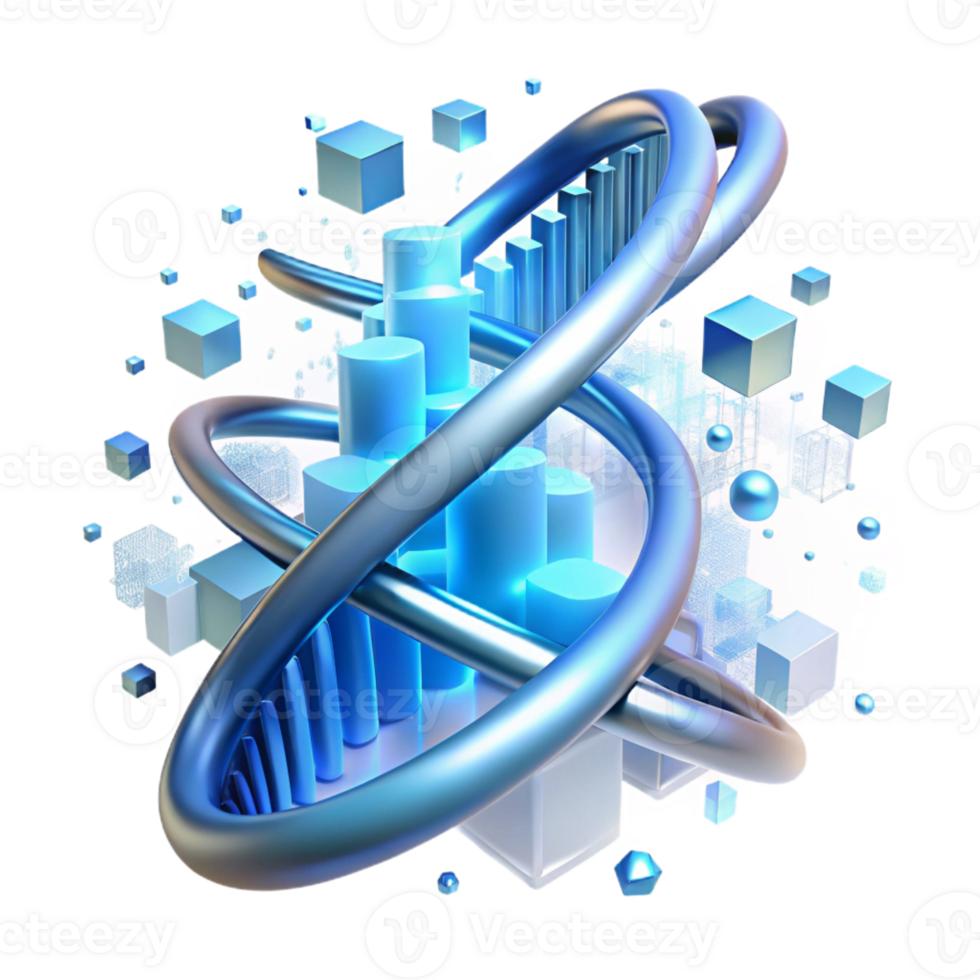 magnificent modern A Dna Strand Spiraling Through a Digital L premium png