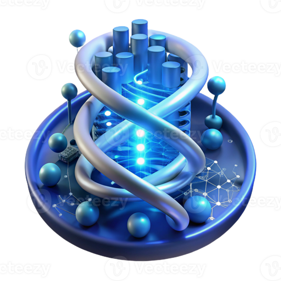 impressive classic A Dna Strand Spiraling Through a Digital L detailed png