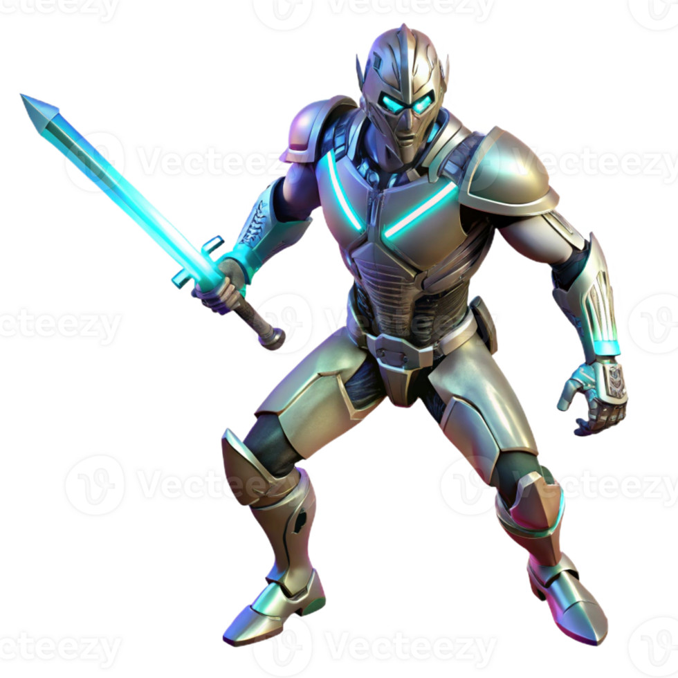 magnificent contemporary A Cyborg Warrior with Glowing Circuitry A png
