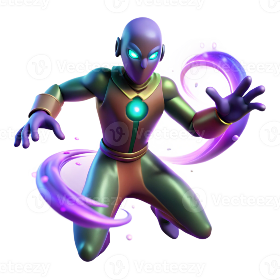 serene modern A Powerful Psychic with Glowing Eyes And png