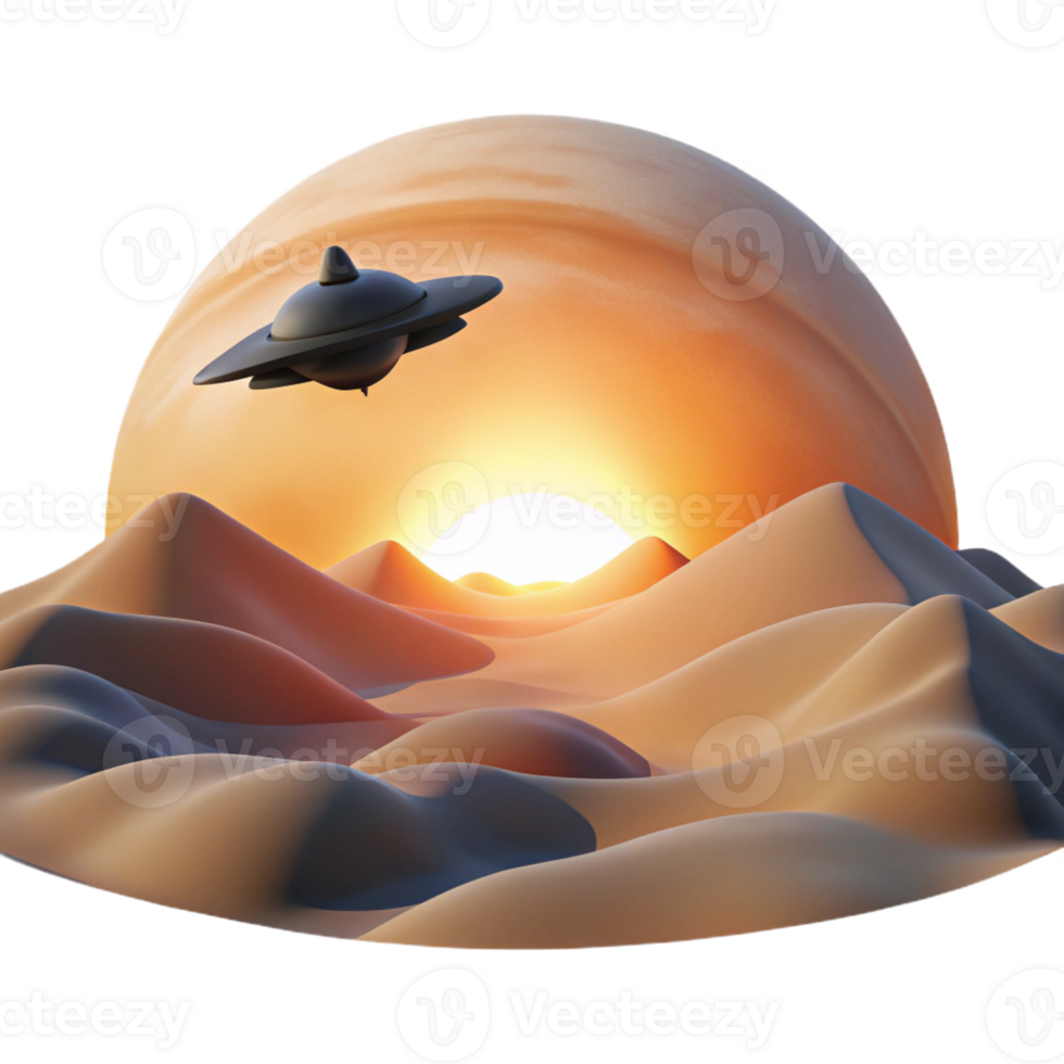 impressive abstract A Lone Spaceship Silhouetted Against The png