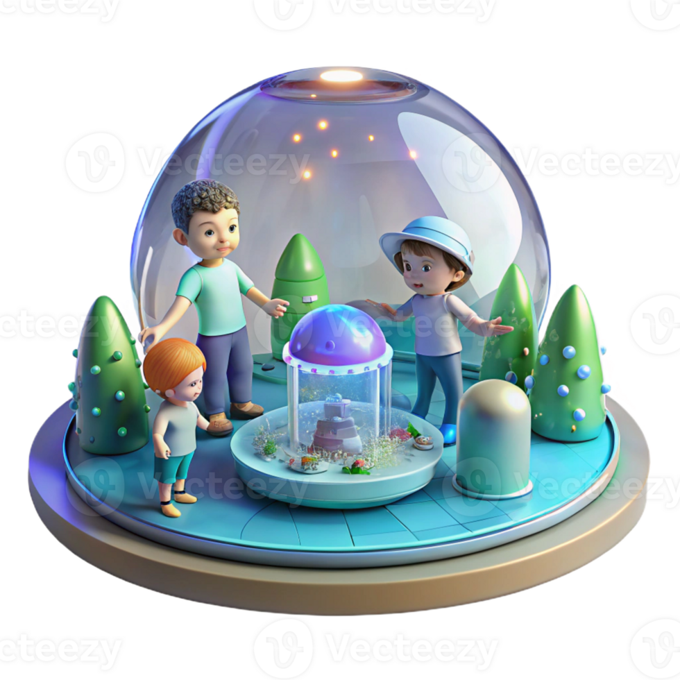 impressive creative A Group of Children Playing with Hologra detailed png