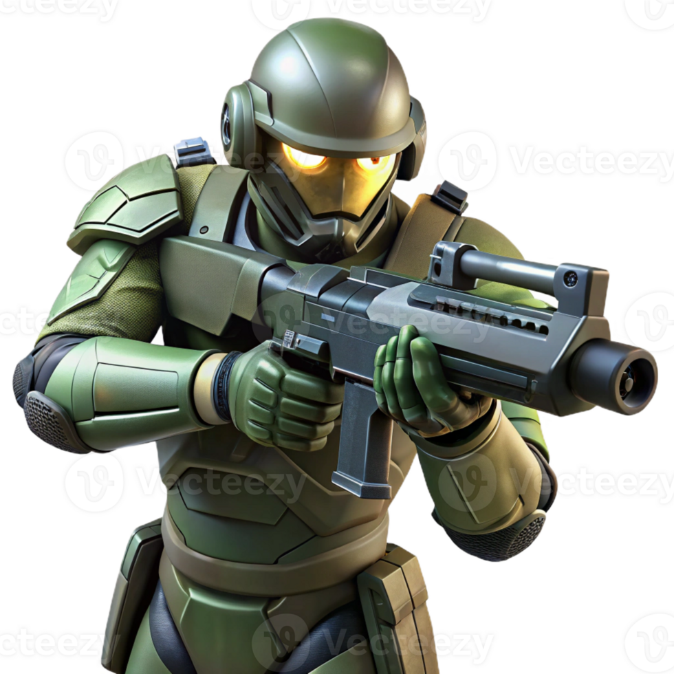 impressive artistic A Futuristic Soldier in Camouflage Power A png