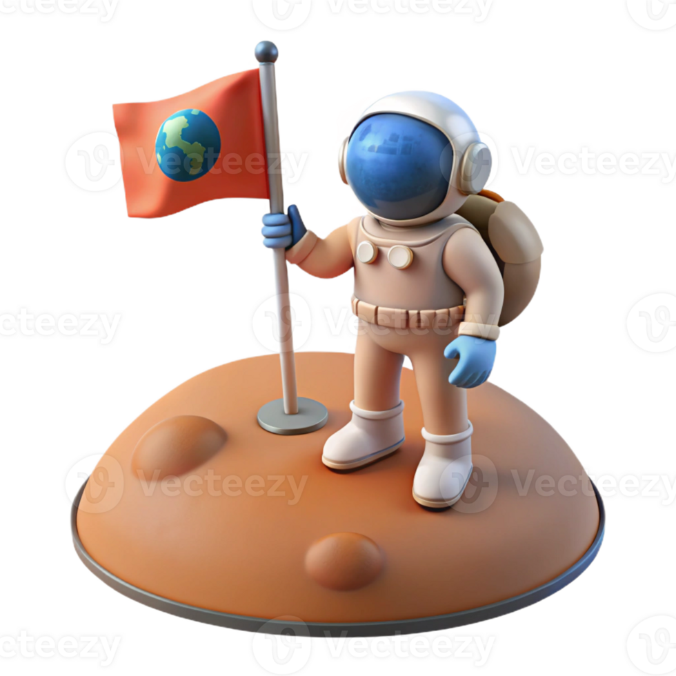 impressive artistic A Lone Astronaut Planting a Flag on the S detailed png