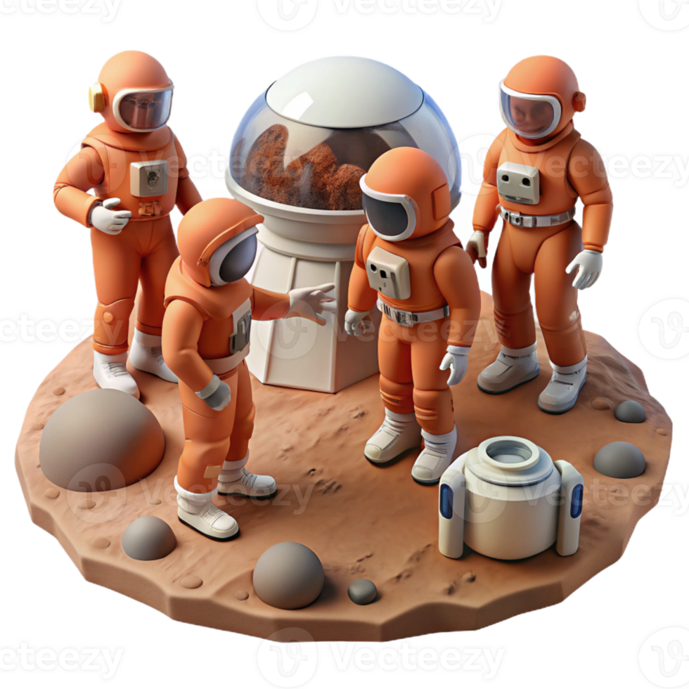 elegant minimalist A Group of Colonists in Rugged Spacesuits exclusive png