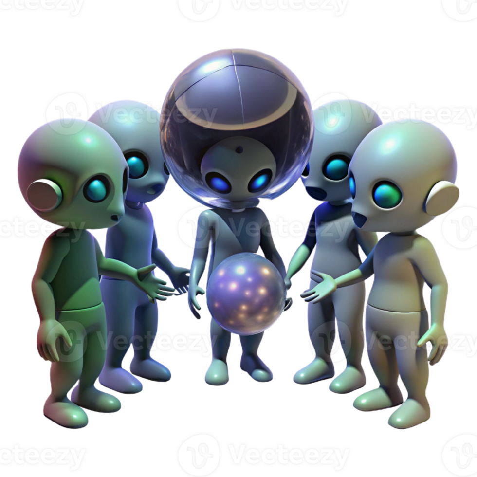 extraordinary classic A Group of Aliens with Diverse and Bizarr authentic png