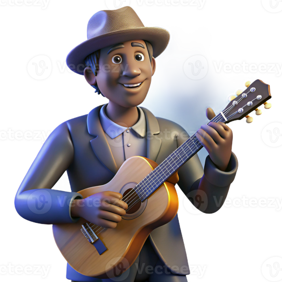 dramatic artistic Portrait of a Soulful Blues Musician With professional png