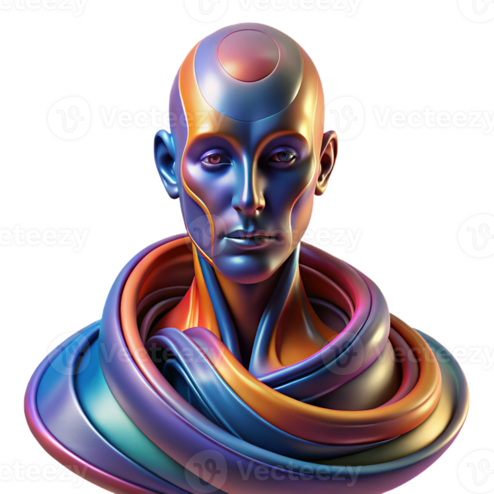 serene contemporary Portrait of an Abstract Human Form Composed professional png