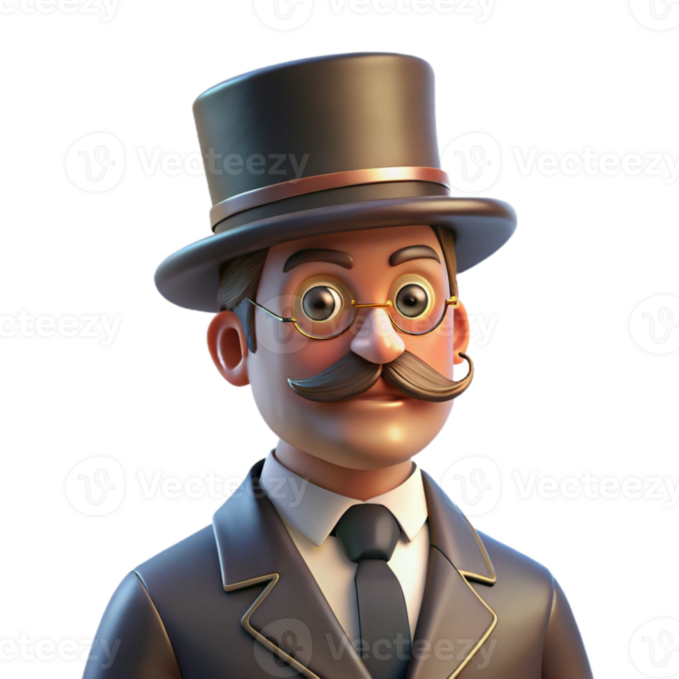 vibrant modern Portrait of a Distinguished Gentleman With detailed png