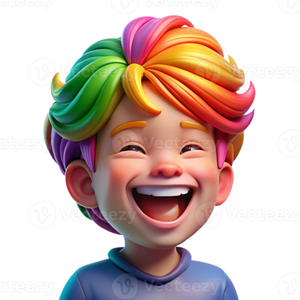 elegant rustic Portrait of a Laughing Child with Vibrant professional png