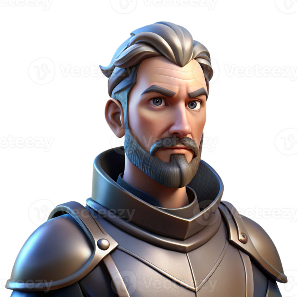 magnificent modern Portrait of a Stoic Knight in Shining Arm high resolution png