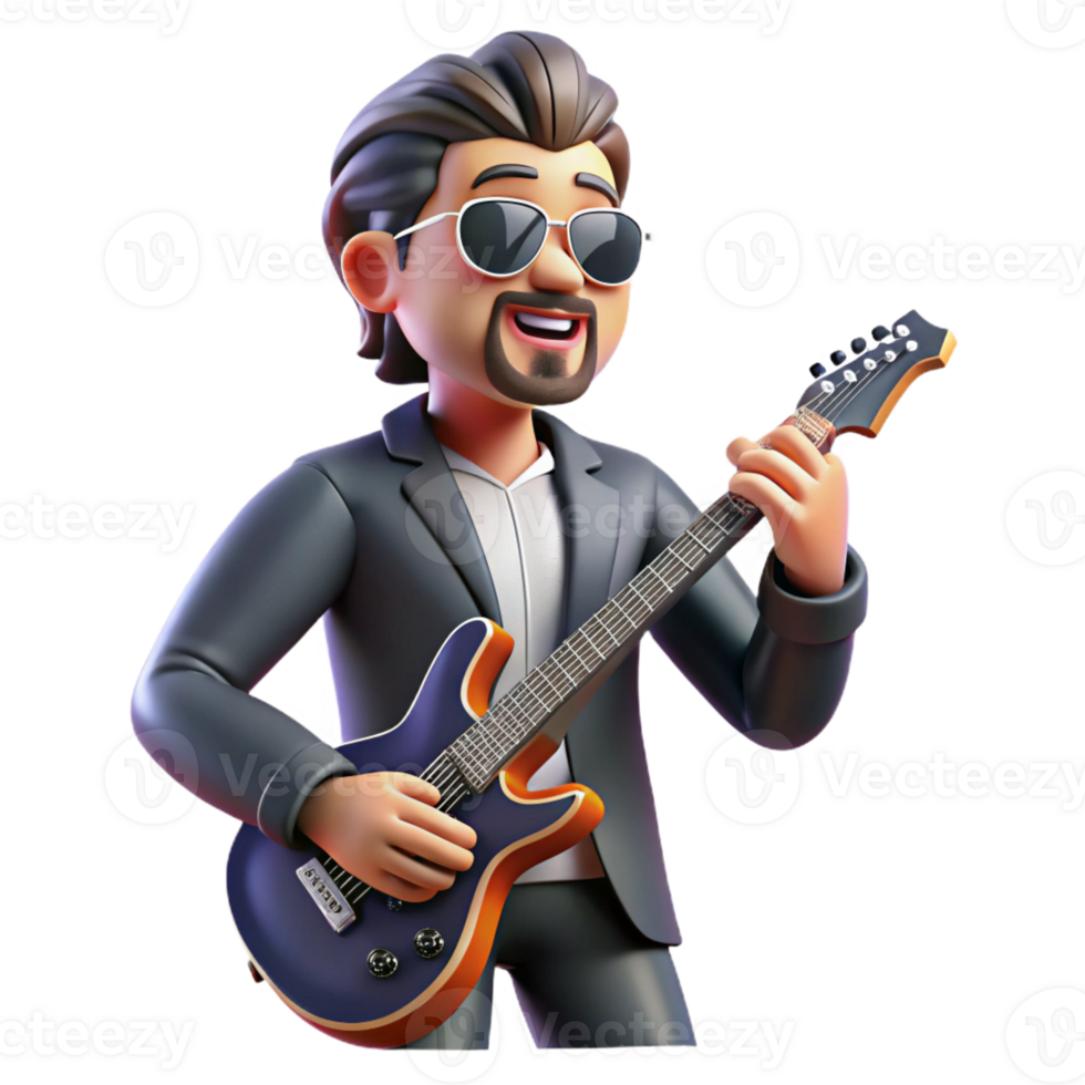 stunning traditional Portrait of a Charismatic Rockstar with a G png