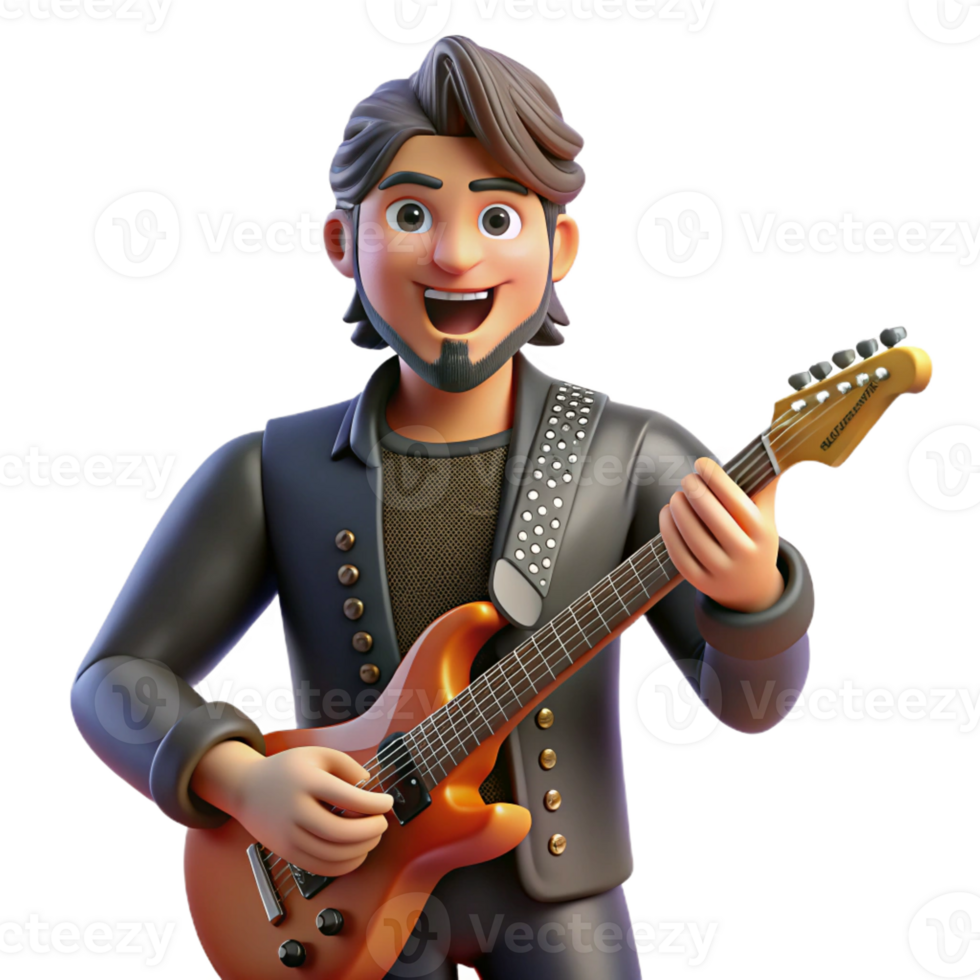 vibrant minimalist Portrait of a Charismatic Rockstar with a G high quality png