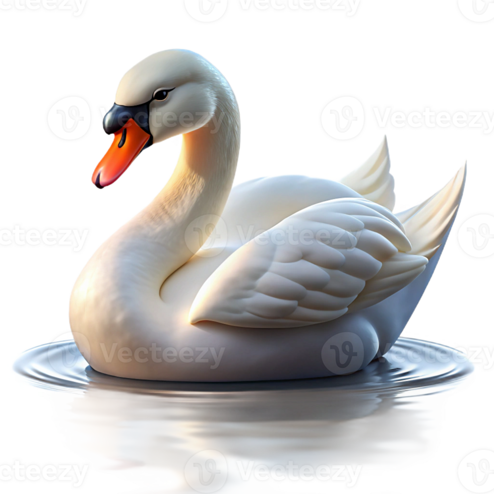 serene artistic Portrait of an Elegant Swan Gracefully Gl high quality png