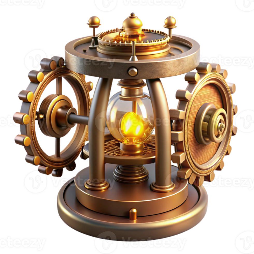 impressive minimalist An Intricate Clockwork Device Spins And premium png