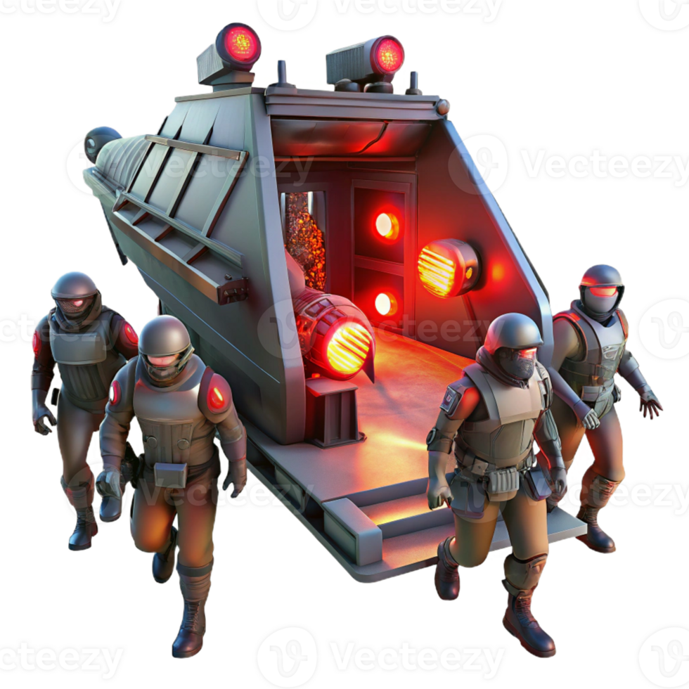 vibrant traditional A Group of Space Pirates Boards a Derelic detailed png
