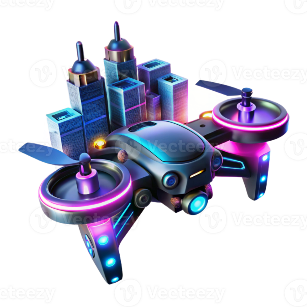 magnificent abstract A Futuristic Racing Drone with Glowing Af detailed png