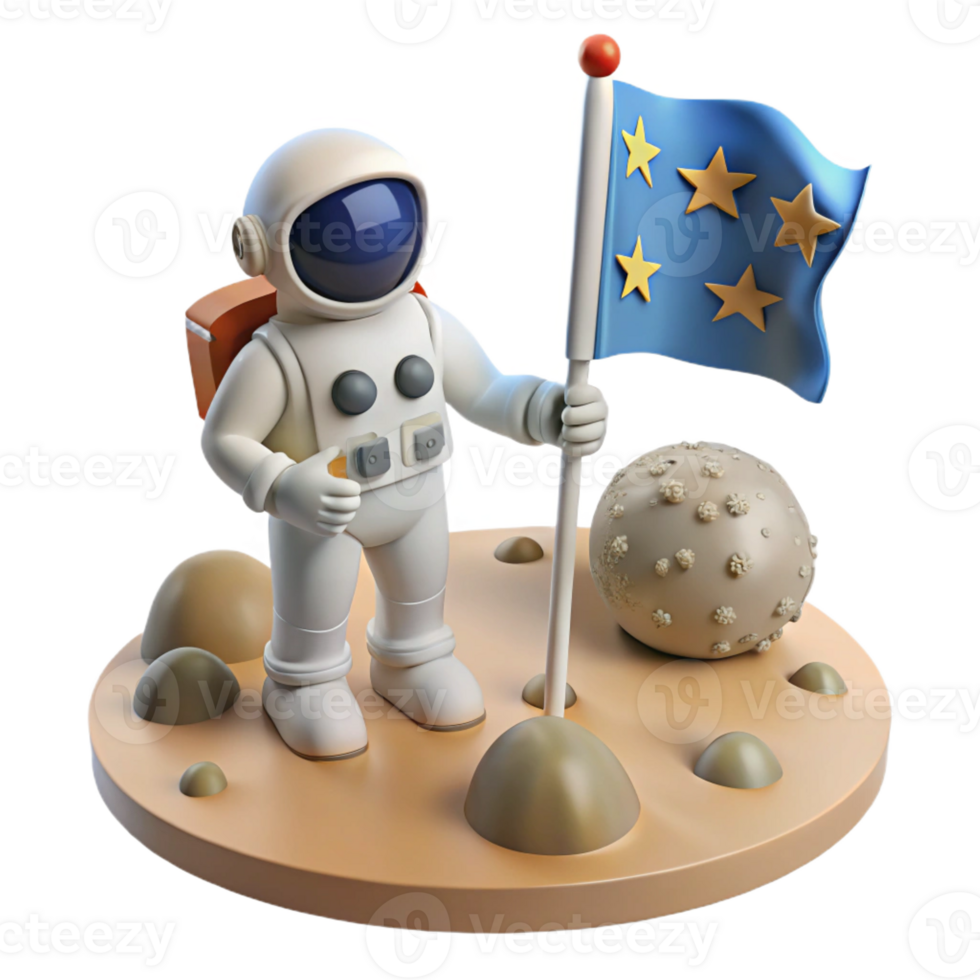 extraordinary traditional A Lone Astronaut Plants a Flag on a Deso genuine png