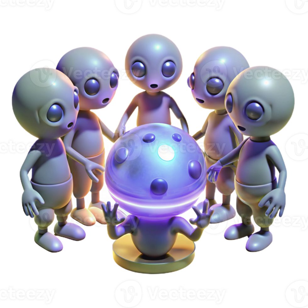 dramatic minimalist A Group of Alien Creatures Gathers Around 4K png