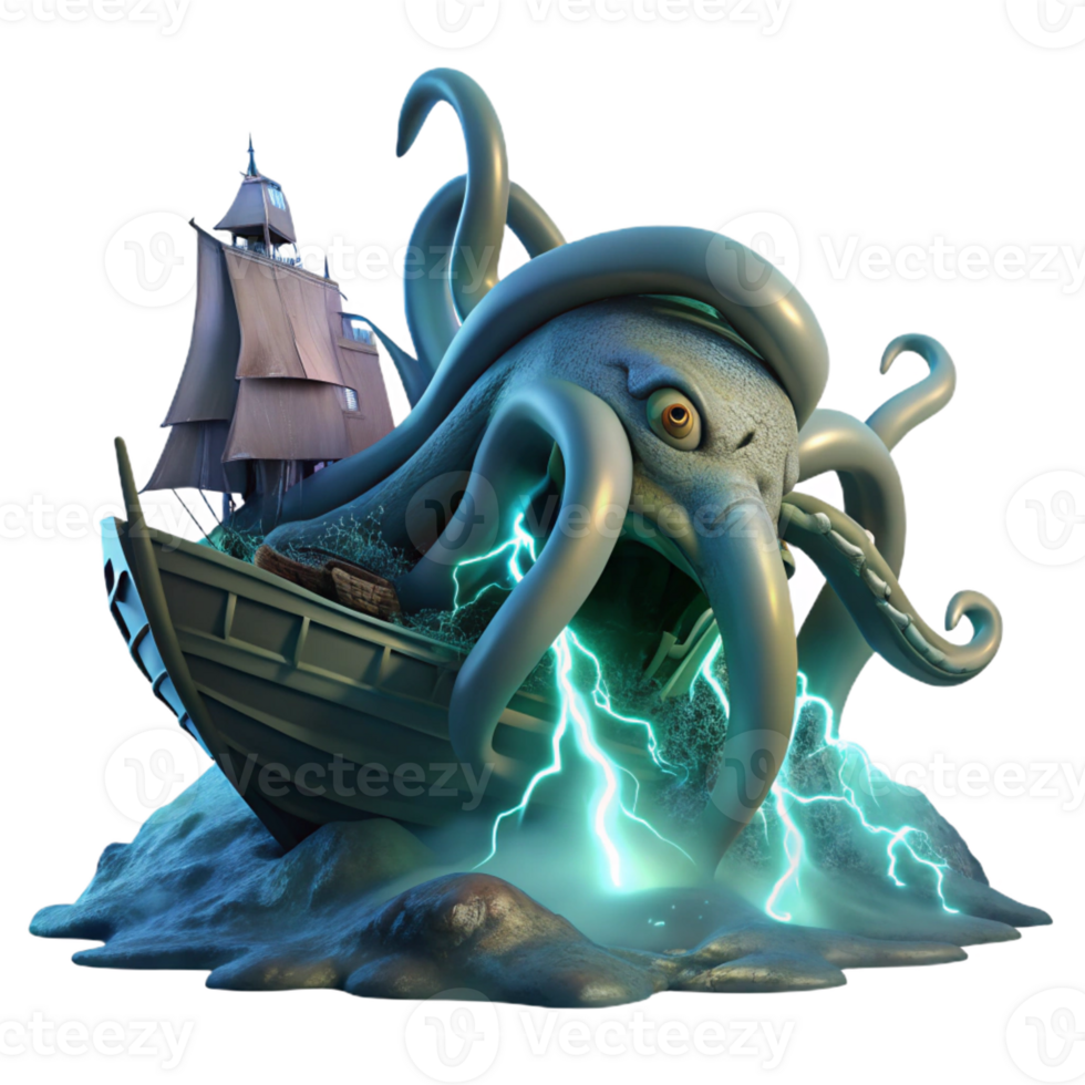 wonderful contemporary A Terrifying Kraken Emerging from the Oce genuine png