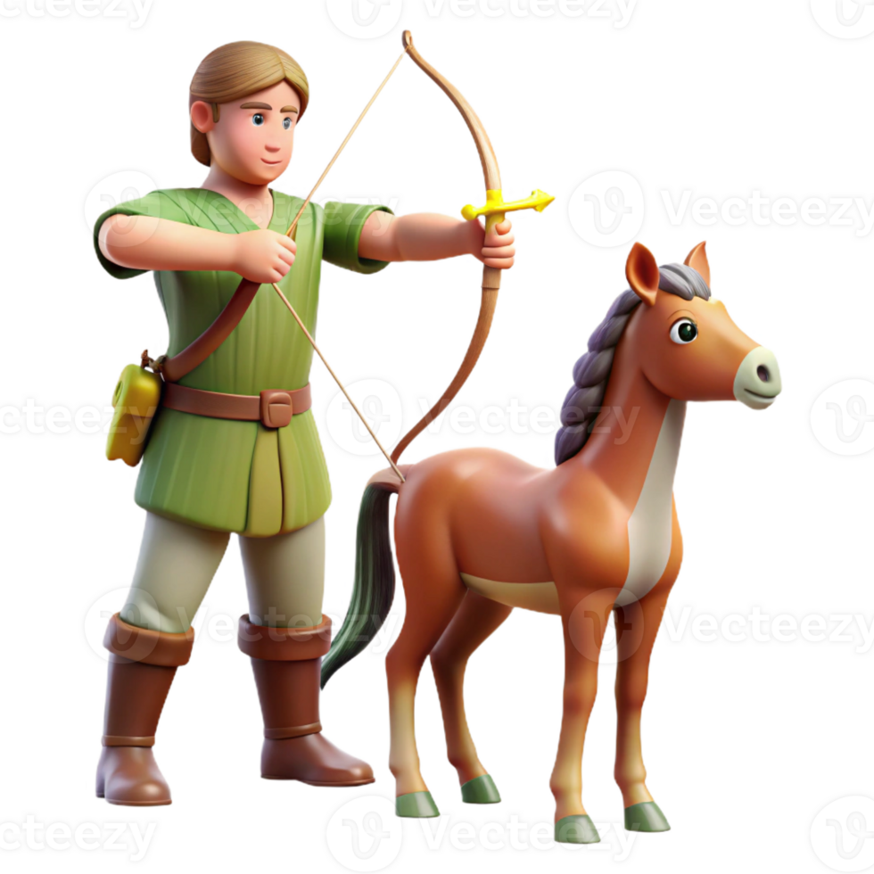 vibrant rustic A Wise Centaur Teaching Archery to a Youn genuine png