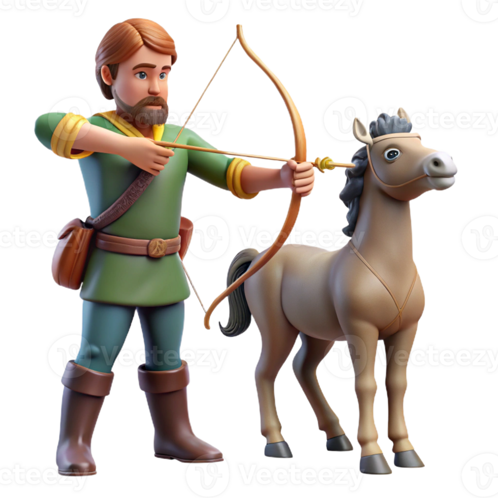 elegant artistic A Wise Centaur Teaching Archery to a Youn detailed png