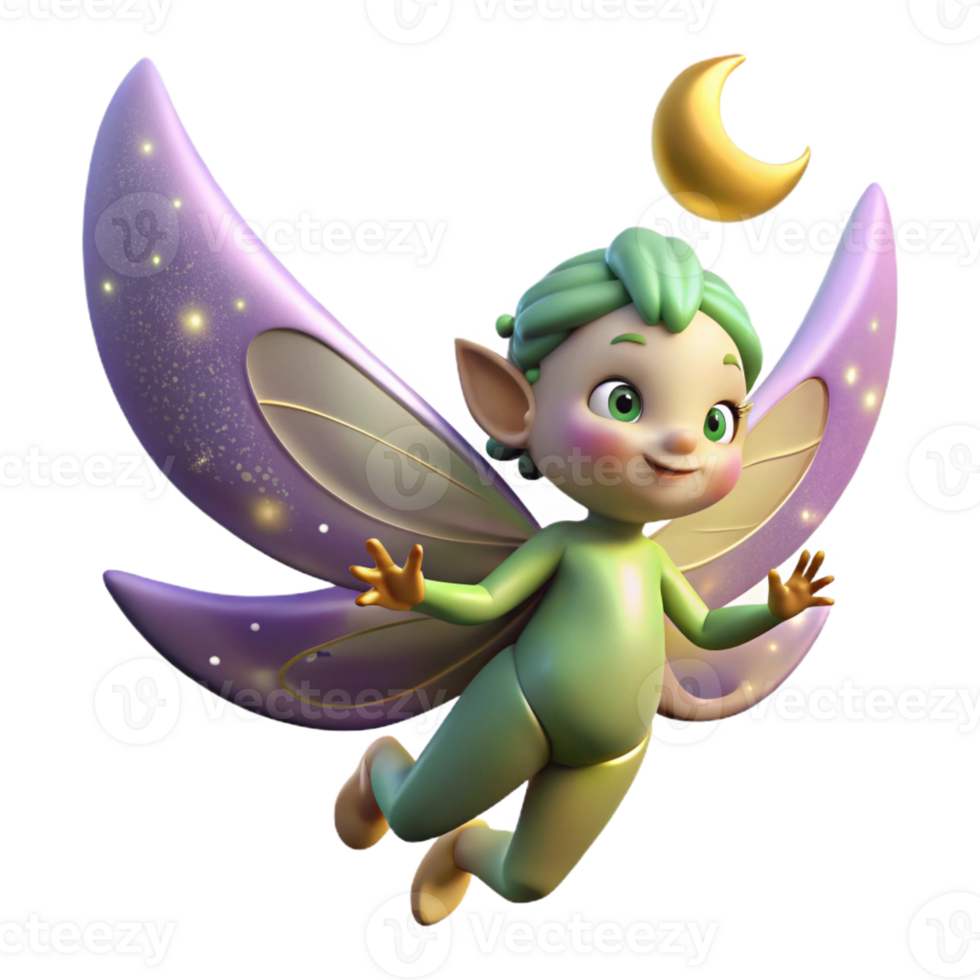 elegant contemporary A Playful Sprite Flitting Through a Moonli professional png
